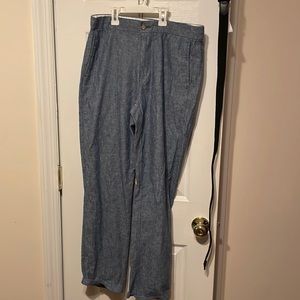 Blue linen khakis